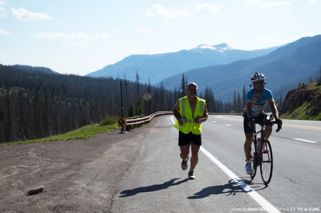 Rob climbs Wolf Creek Pass alongside Crew Chief Bryan.