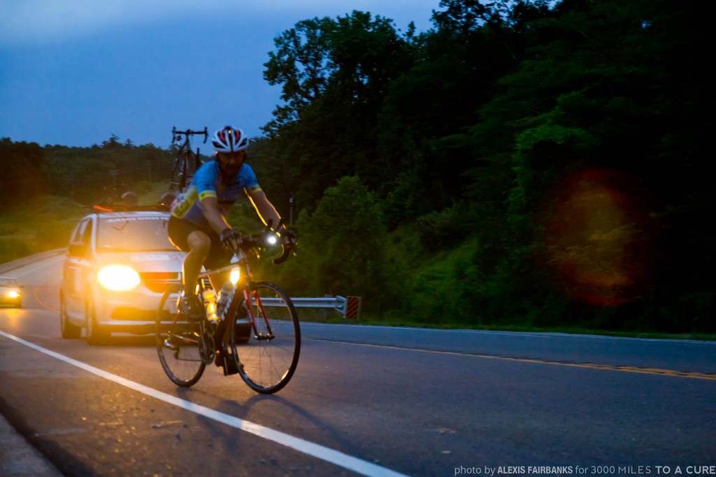 Rob, finishing the last segment of the race before the Mississippi.